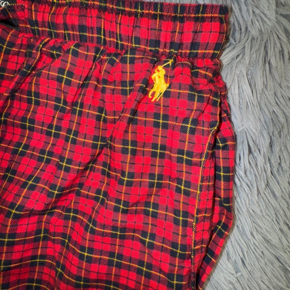 Polo Ralph Lauren Tartan Plaid Pajama Pants Sleepwear Pockets‎ Red Men's Medium